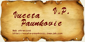 Vuceta Paunković vizit kartica